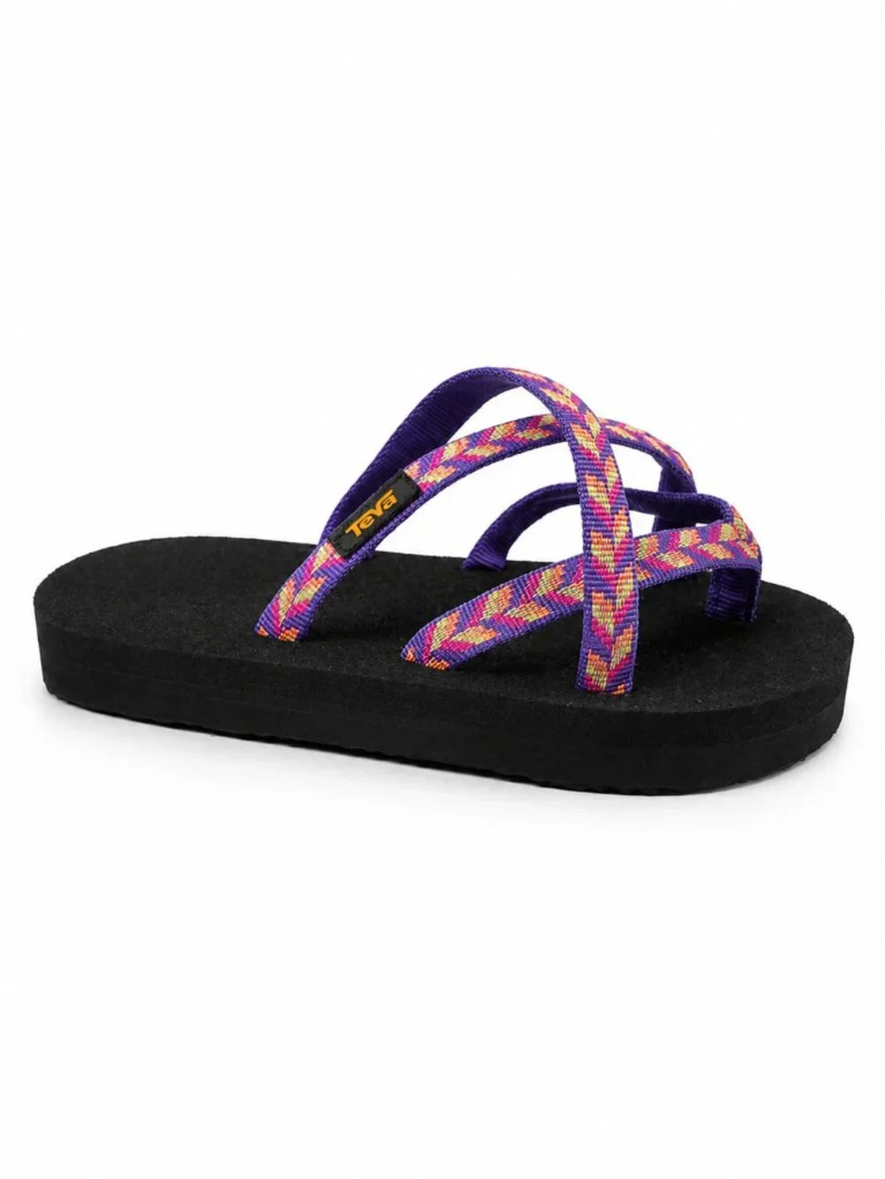NWT Teva Kids Olowahu Flip Flops Size 1 Purple Multi Sport Sandals Comfort